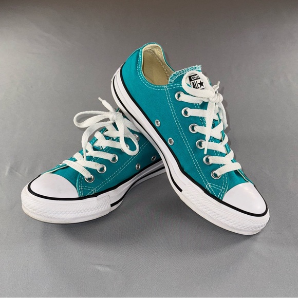 Converse Chuck Taylor’s Teal Low-Top Sneakers unisex men’s size 5 women’s size 7 - Picture 1 of 12